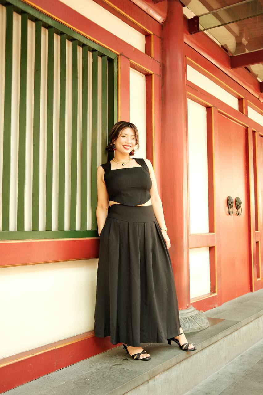 Long Drop Waist Skirt
