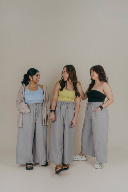 Liel Linen Pants in Grey