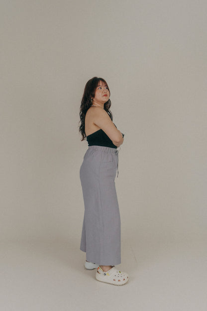 Liel Linen Pants in Grey