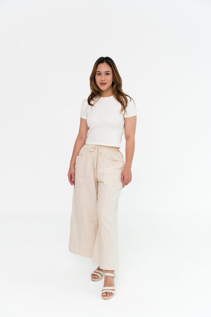 Liel Linen Pants in Cream