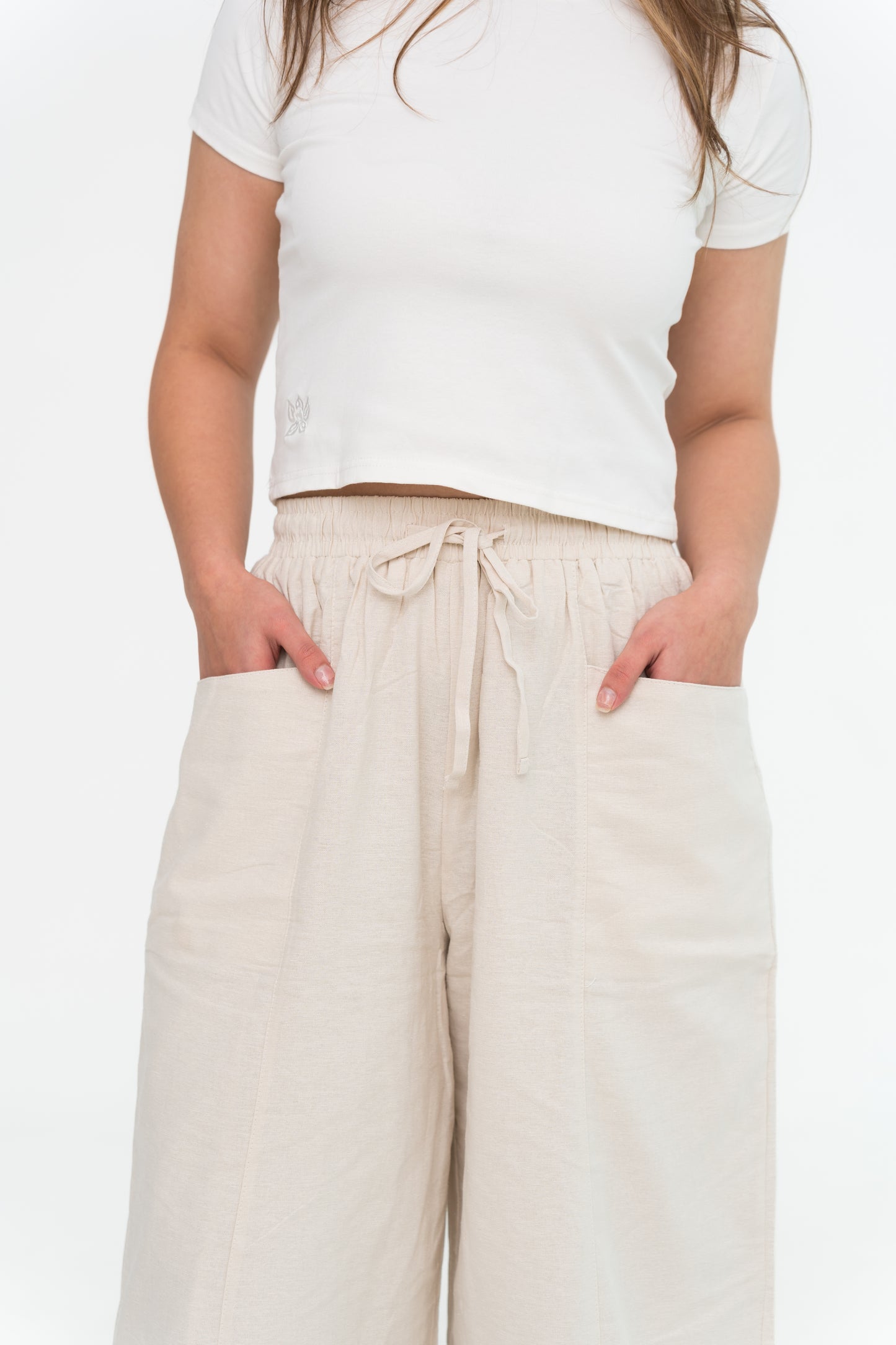Liel Linen Pants in Cream