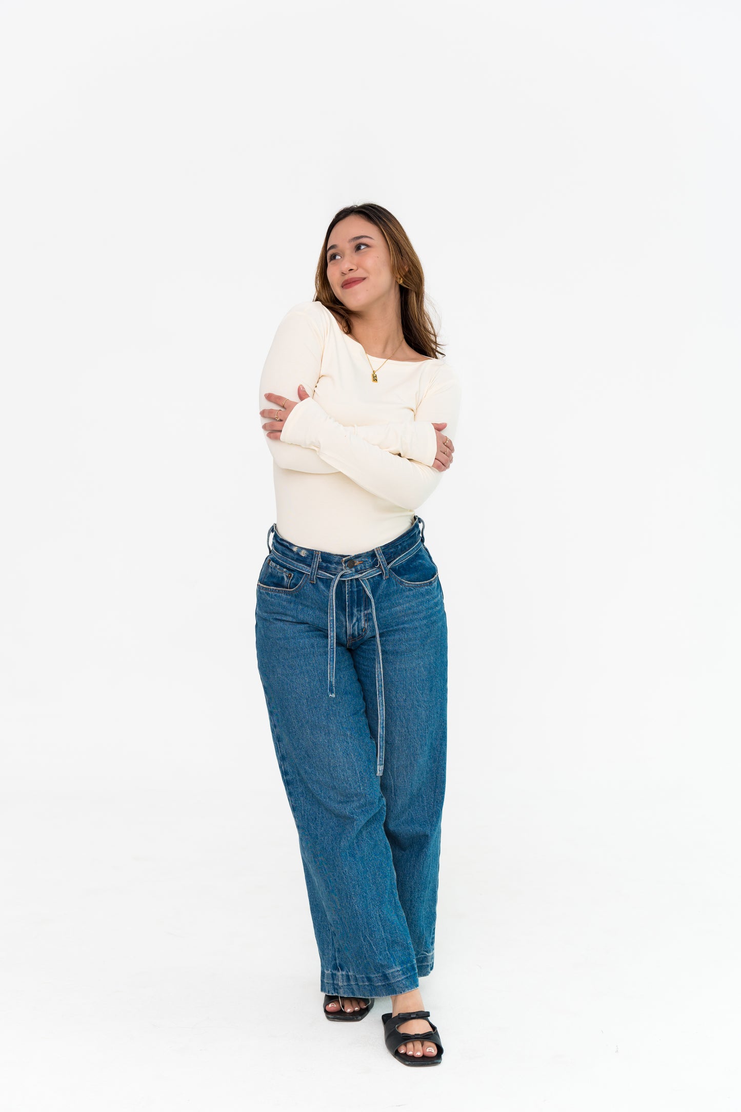 Boat Neck Long Sleeve in Off-White