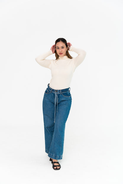 High Neck Long Sleeve in Off-White