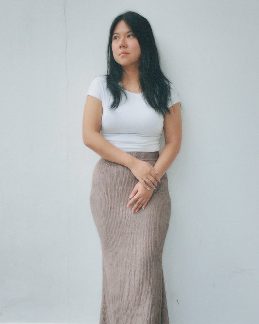 Maia Mermaid Skirt in Grey Brown