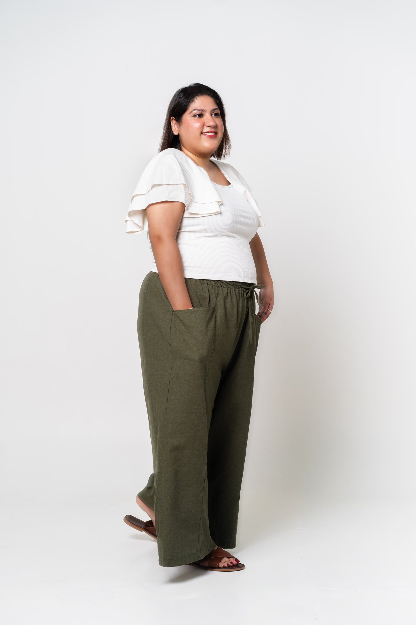 Liel Linen Pants 2.0 in Forest Green