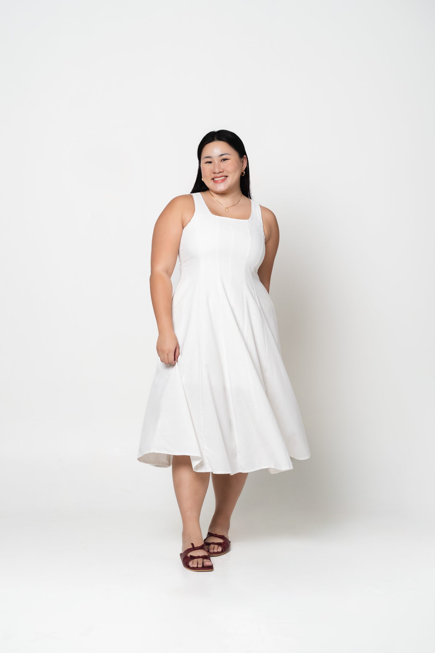 Soleil Swing Dress in White