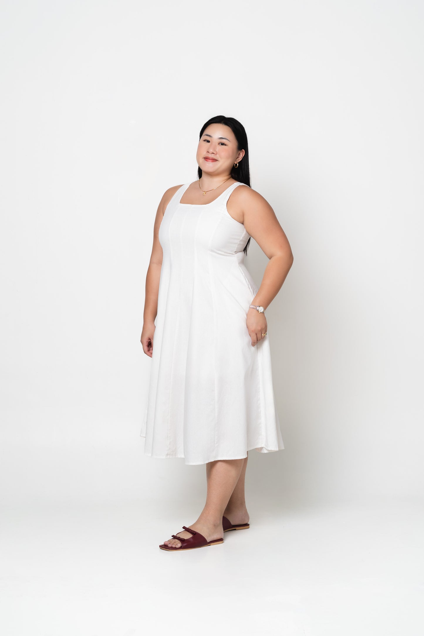 Soleil Swing Dress in White