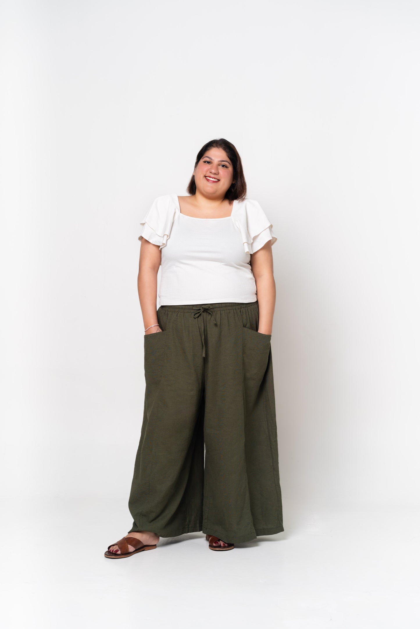 Liel Linen Pants 2.0 in Forest Green