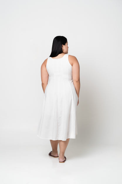 Soleil Swing Dress in White