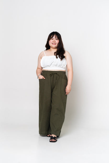 Liel Linen Pants 2.0 in Forest Green