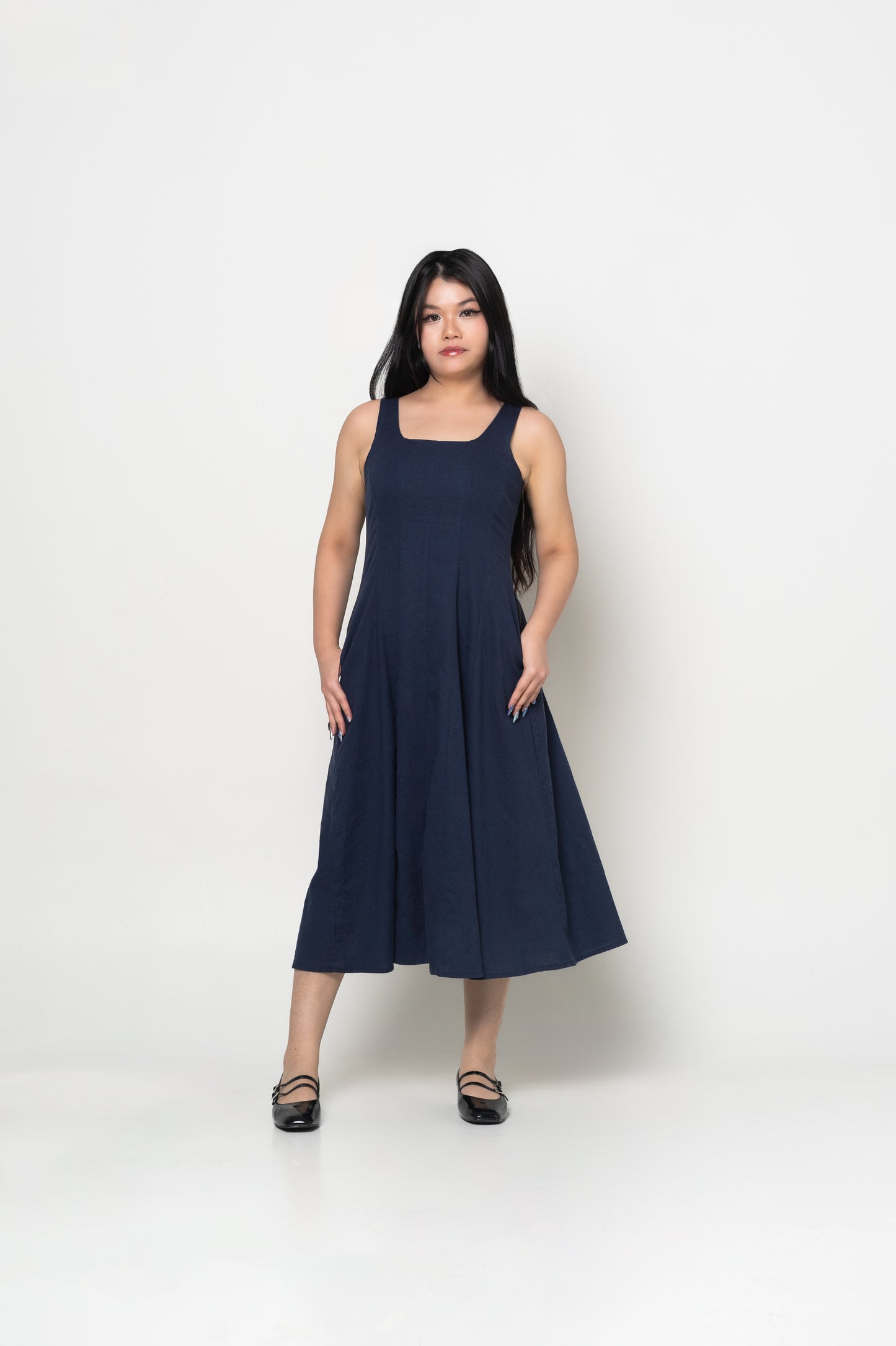 Soleil Swing Dress in Navy