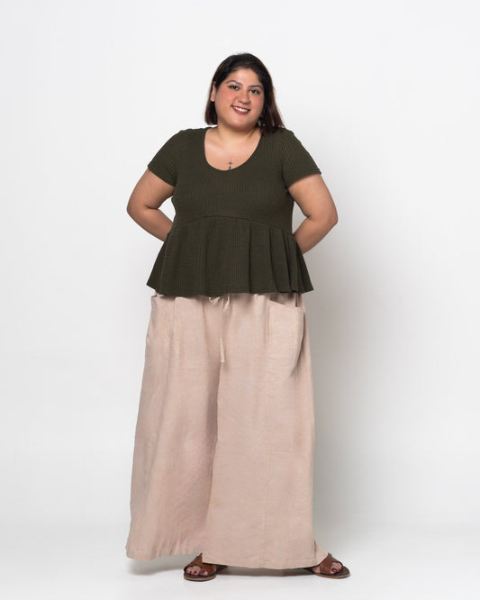 Liel Linen Pants in Khaki