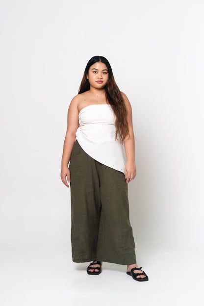 Liel Linen Pants 2.0 in Forest Green