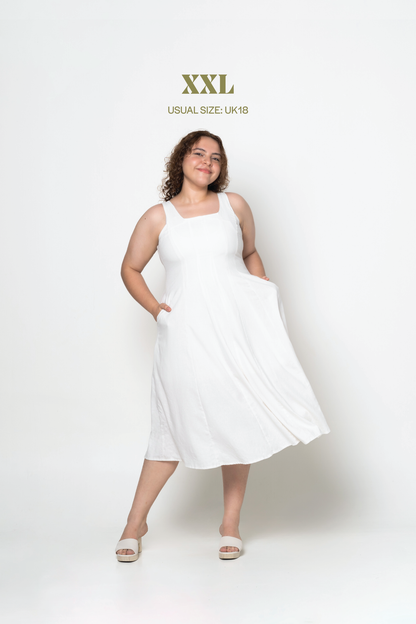 Soleil Swing Dress in White