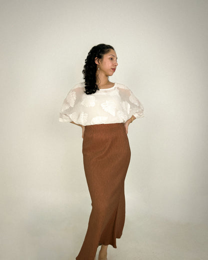 Maia Mermaid Skirt in Rust Brown