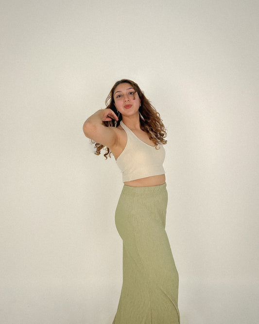 Maia Mermaid Skirt in Sage Green