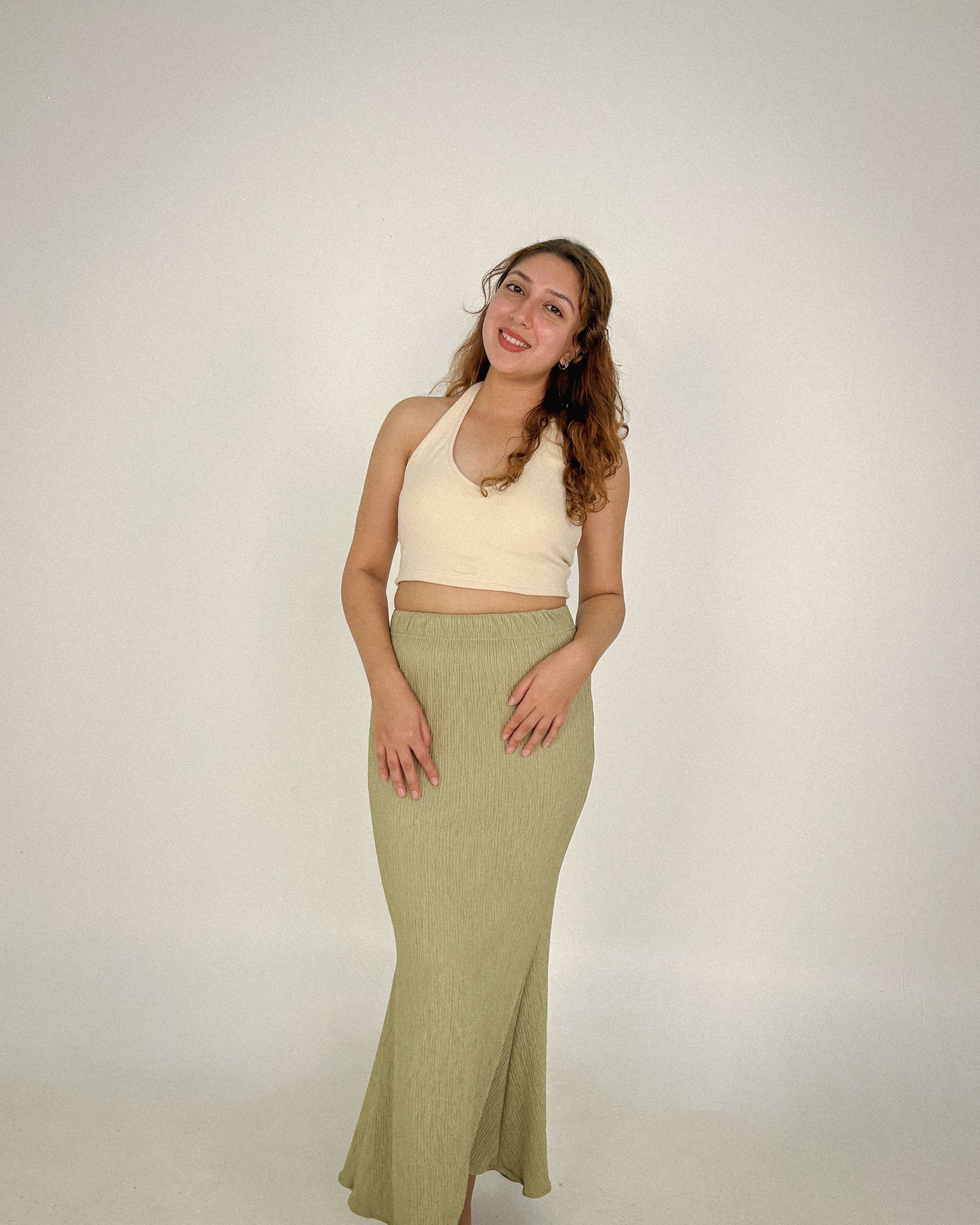 Maia Mermaid Skirt in Sage Green