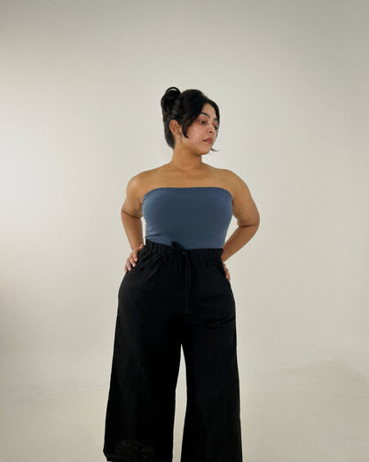 Liel Linen Pants in Black