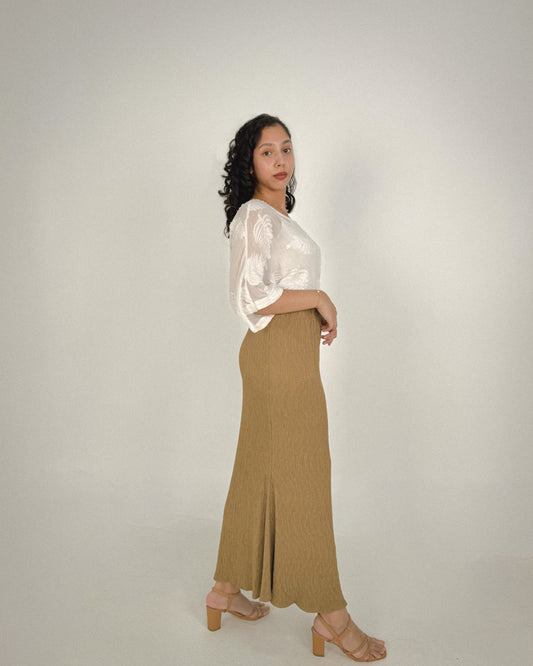 Maia Mermaid Skirt in Olive Brown