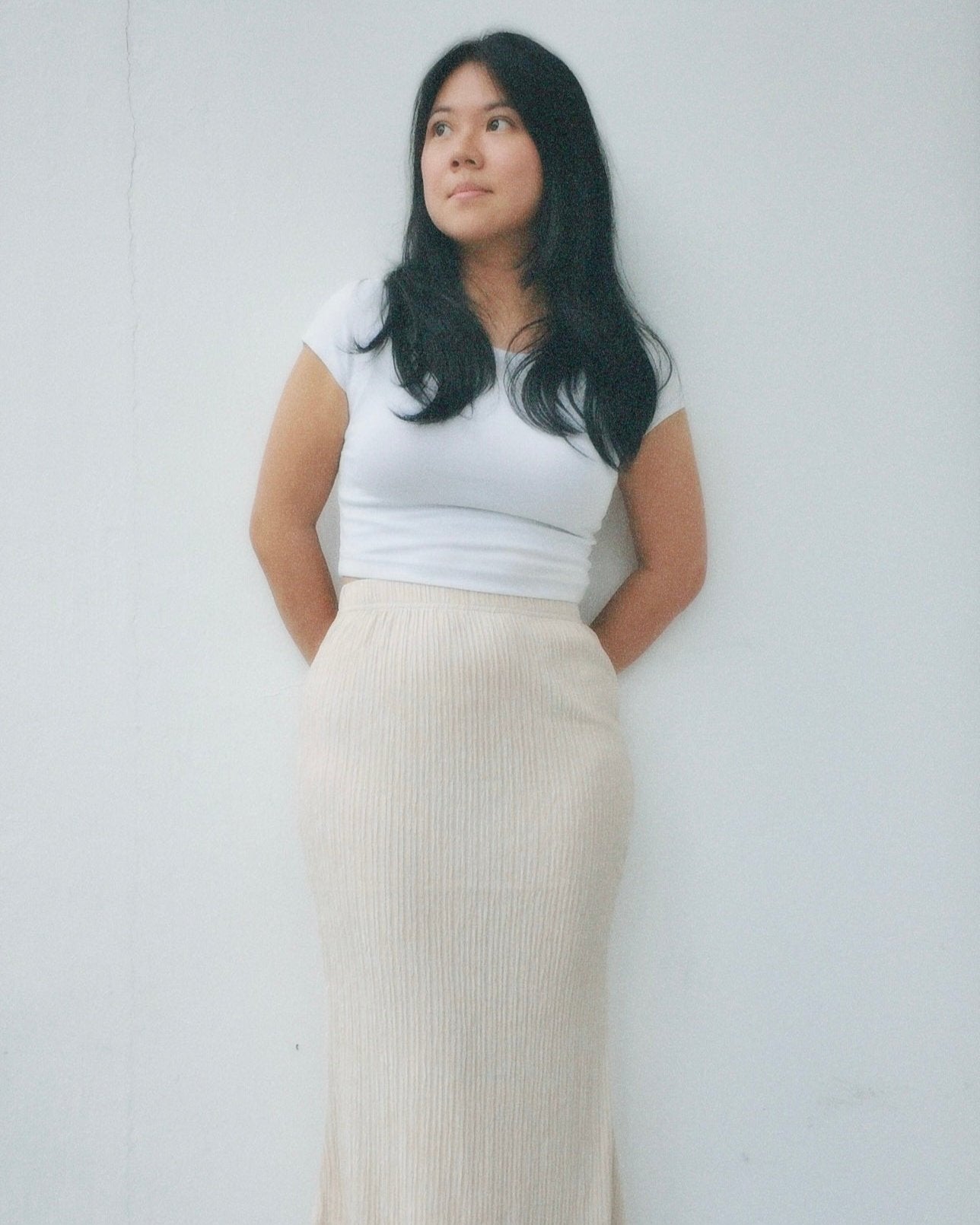 Maia Mermaid Skirt in Champagne