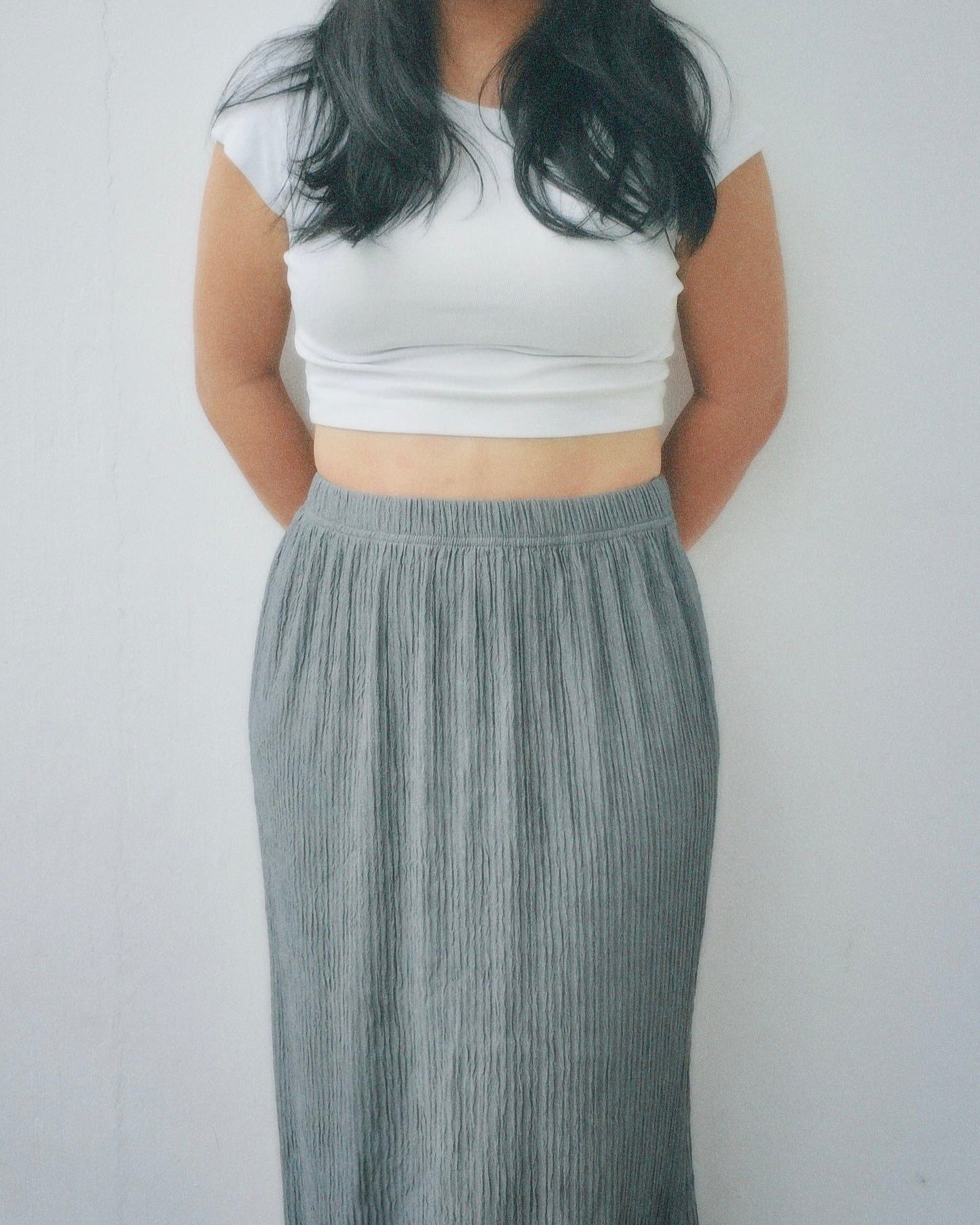 Maia Mermaid Skirt in Grey Blue